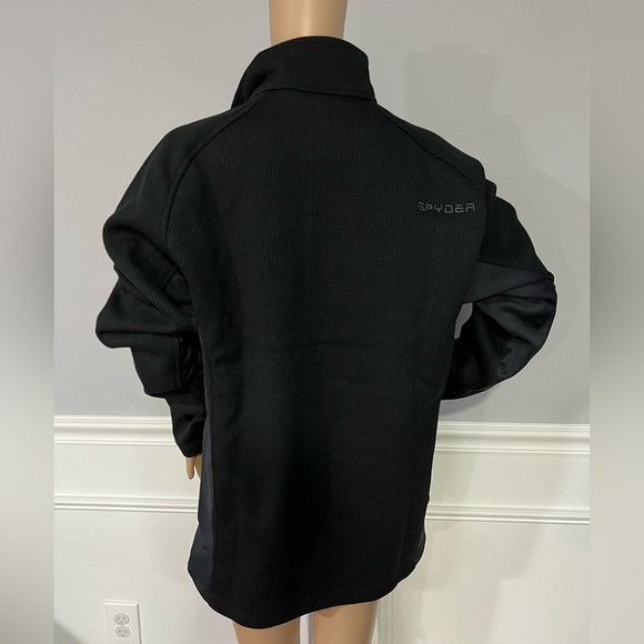 Spyder Mens 1/4 Zip Pullover Black Size Large New with Tags - Picture 7 of 8